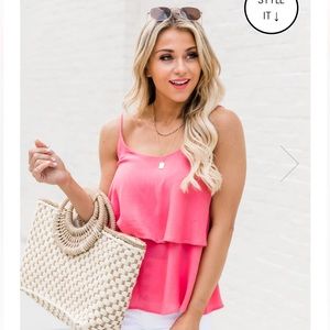 Pink Lily Coral Top